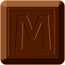 四角チョコレートのイラスト/Mの文字